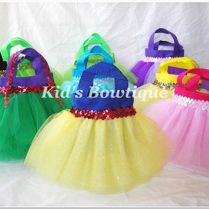 12 Princess Party Favor Tutu Bags Add to your Disney Princess Inspired Birthday Party Tutu Tote Gift Bags image 2