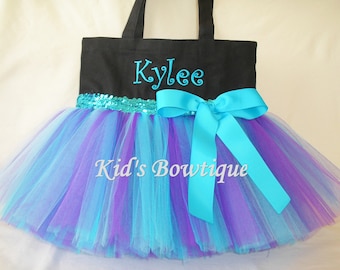 Monogrammed Peacock Color Theme Tutu Bag - Dance Tutu Bag