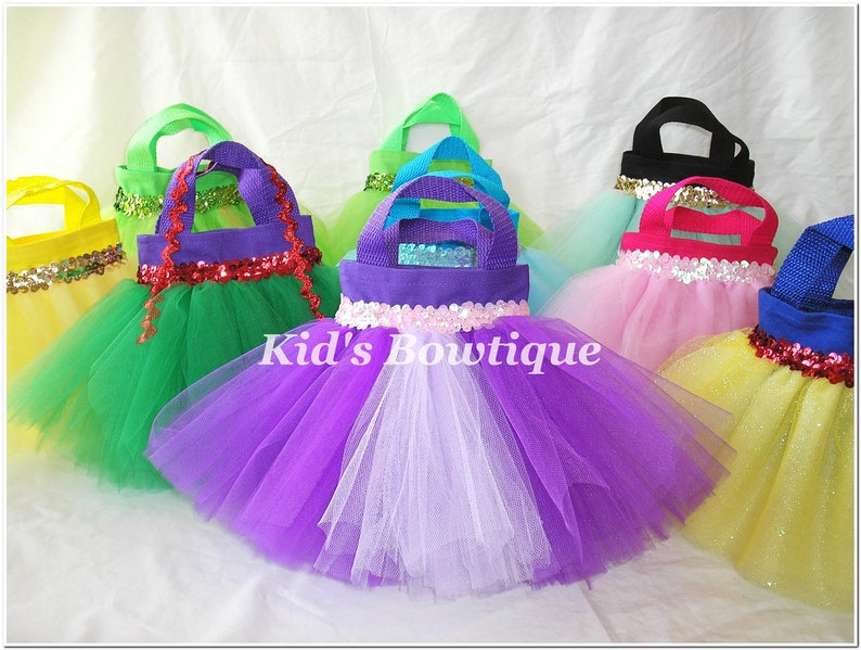 12 Princess Party Favor Tutu Bags Add to your Disney Princess Inspired Birthday Party Tutu Tote Gift Bags image 3