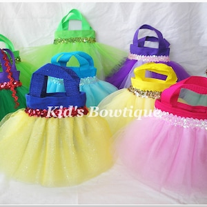 12 Princess Party Favor Tutu Bags Add to your Disney Princess Inspired Birthday Party Tutu Tote Gift Bags image 1