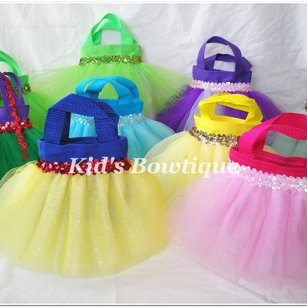 12 Princess Party Favor Tutu Bags - Add to your Disney Princess Inspired Birthday Party - Tutu Tote Gift Bags