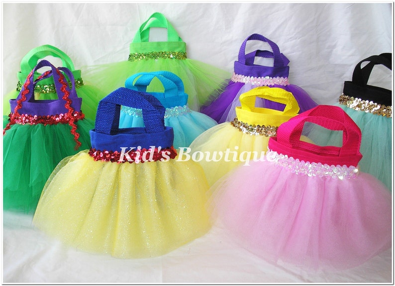 12 Princess Party Favor Tutu Bags Add to your Disney Princess Inspired Birthday Party Tutu Tote Gift Bags image 1