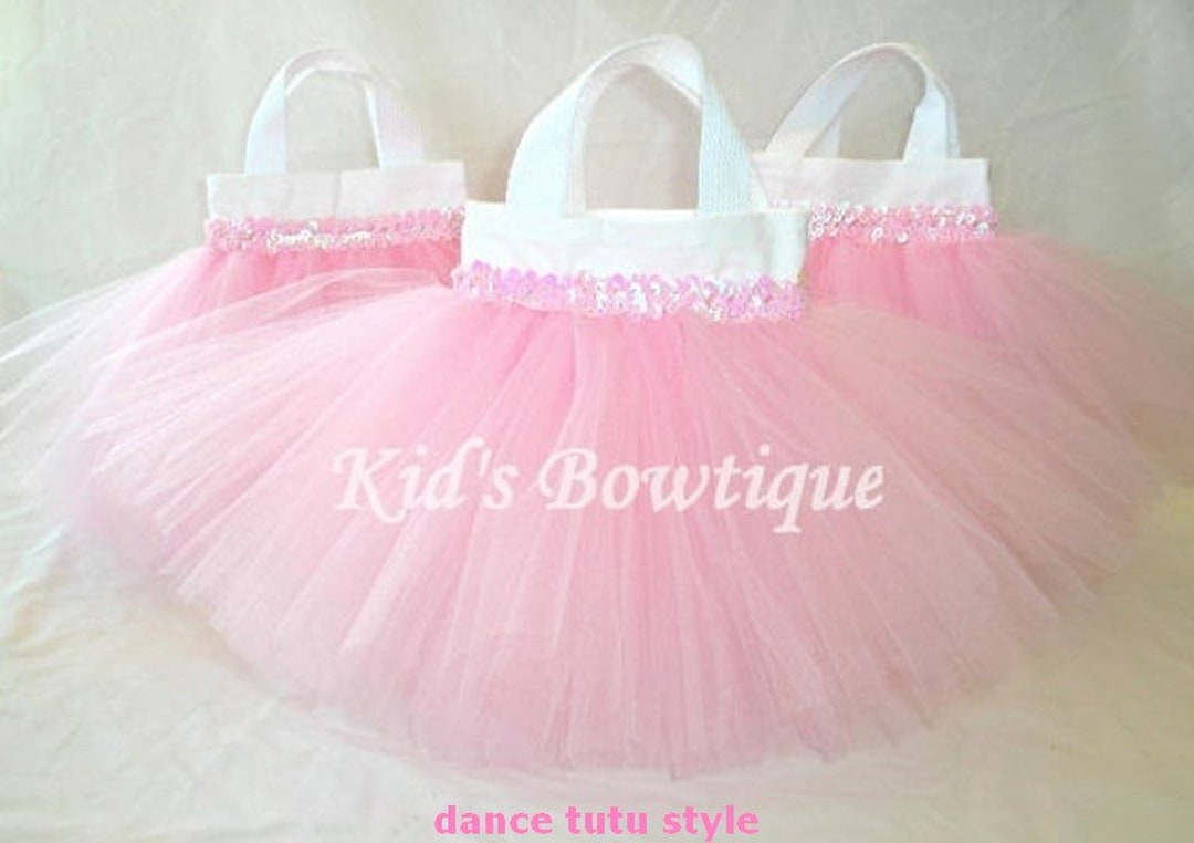 Set of 6 Sweet Baby Pink TUTU Sequins Party Favor Tutu Bags Baby Shower ...