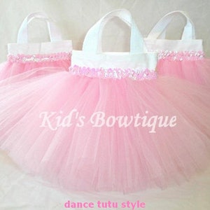 Set of 6 Sweet Baby Pink TUTU Sequins Party Favor Tutu Bags Baby Shower ...