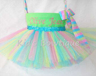 Monogrammed Easter Basket Tutu Bag- Personalized TODDLER Easter Tutu Basket Tote