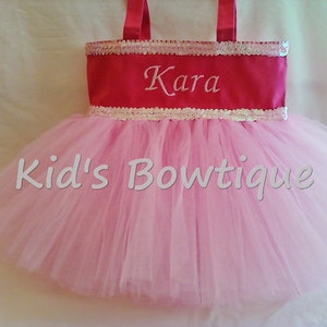 Monogrammed Tutu Tote Bag With Double Pink Sequins Trim and - Etsy