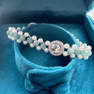 Type A Guatemala Jadeite Pearl Bracelet - S925 Silver Hardware