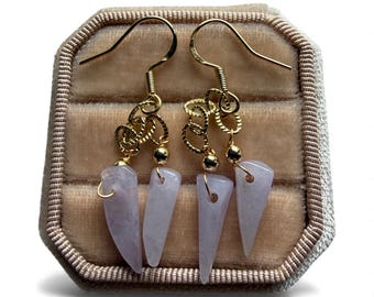 Type A Burmese Jadeite - Purple Earring Hooks