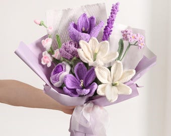 Birthday Gift  for Mom · Graduation Gifts · Handmade Crochet Purple Bouquet  · Birthday Present · Home Decoration · Gifts for Teachers!