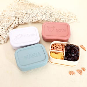 Personalized Kids Silicone Lunch Box,Kids Bento Box Back to School Gifts,Custom Name Lunch Box,Kids Food Storage,Kids Snack Container