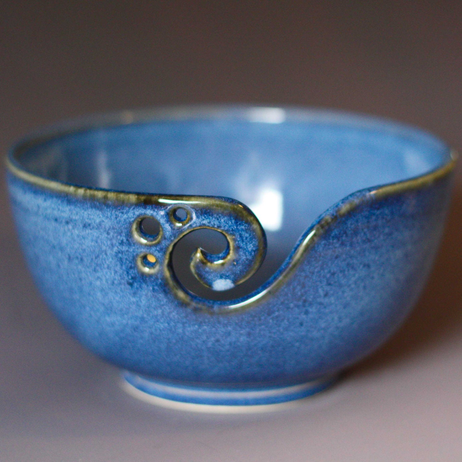 Yarn Bowl / Knitting Bowl / Crochet Bowl / Bright Sky Blue Etsy