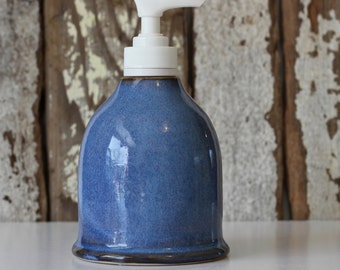 Ceramic Soap Dispenser / Soap Dispenser with Pump / Blue Soap Dispenser / Ready to Ship
