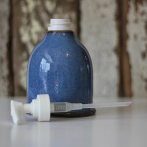 Ceramic Soap Dispenser / Soap Dispenser with Pump / Blue Soap Dispenser / Ready to Ship image 4