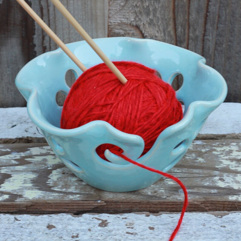 Ruffled Flower Ceramic Yarn Bowl Yarn Bowl Knitting Bowl Etsy