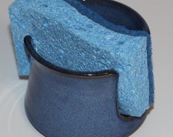 Sponge Holder, Ceramic Sponge holder, pottery sponge holder, blue sponge holder, This Made to Order