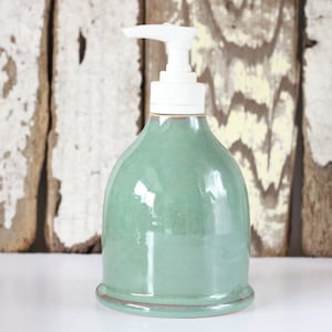 Ceramic Soap Dispenser / Soap Dispenser with Pump / Green Soap Dispenser / Made to Order