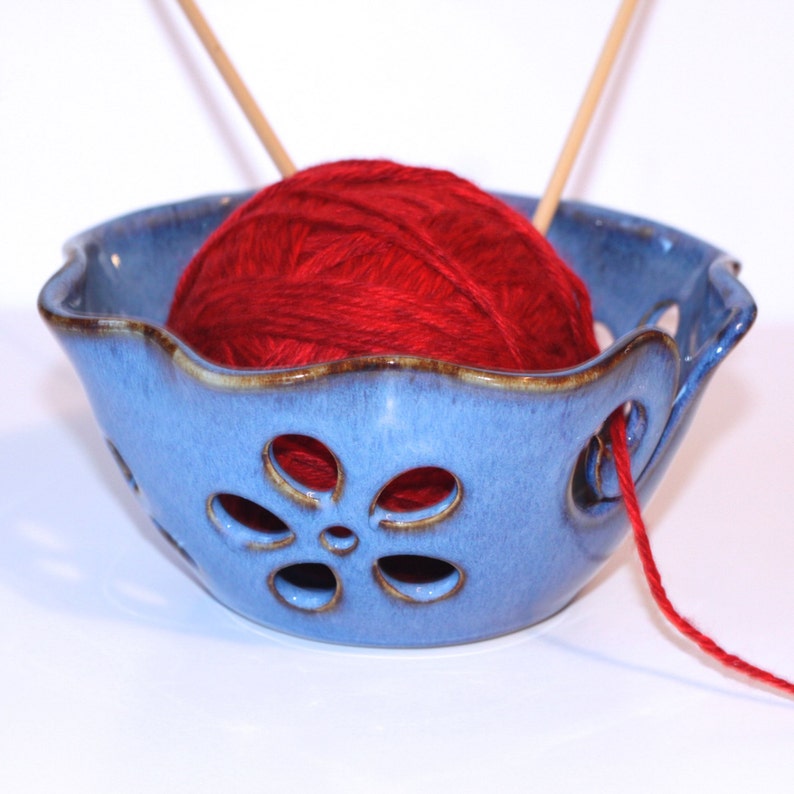 Ruffled Flower Ceramic Yarn Bowl Yarn Bowl Knitting Bowl Etsy
