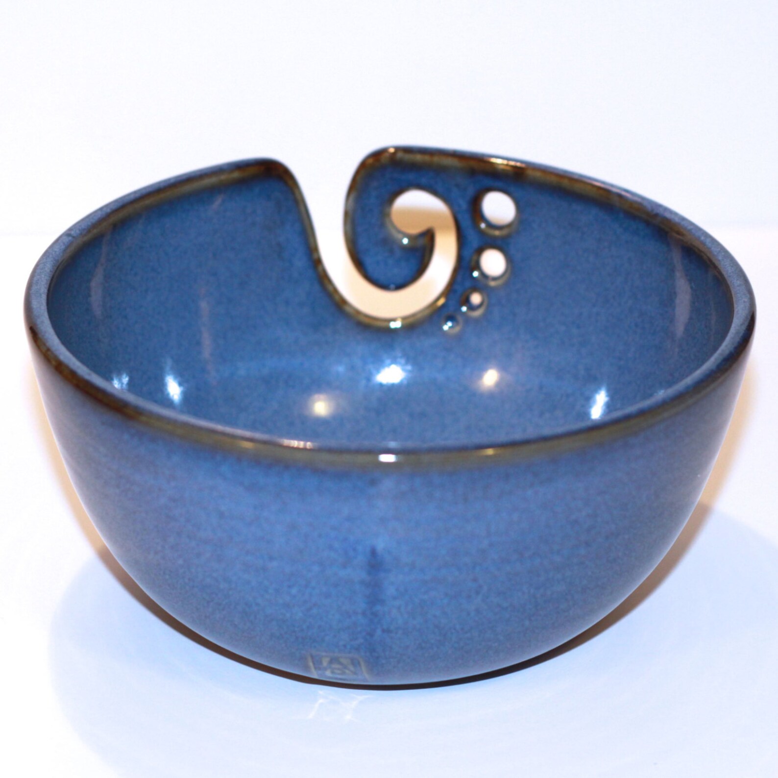 Sky Blue Ceramic Yarn Bowl Yarn Bowl Knitting Bowl Crochet Etsy