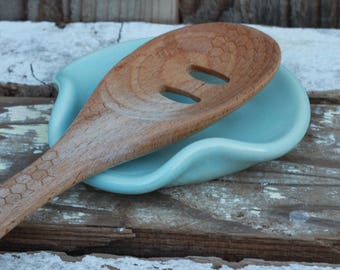 Light Blue Ceramic Spoon Rest | Made to Order