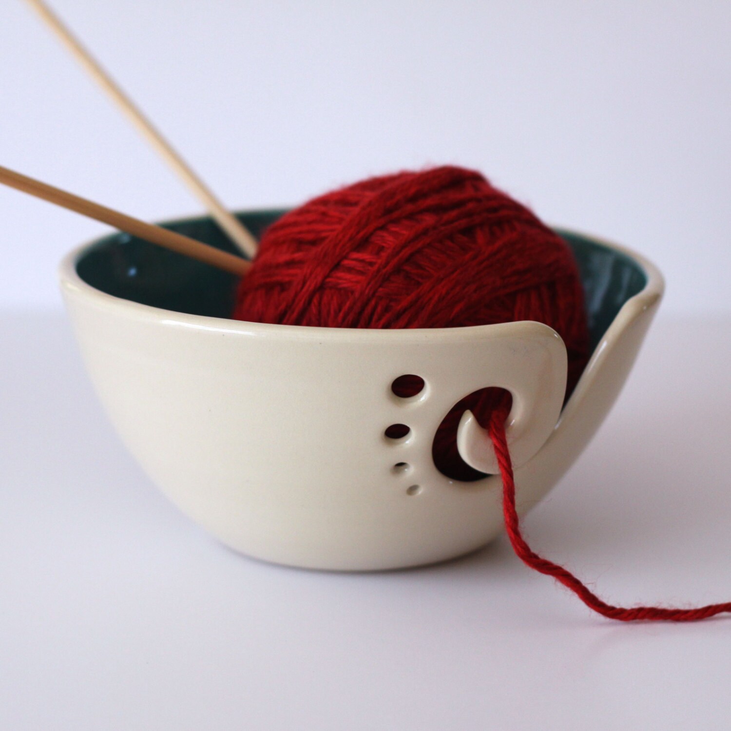 Turquoise, Handcrafted Ceramic Knitting Yarn Bowl Holder with Elegant –  MyGift