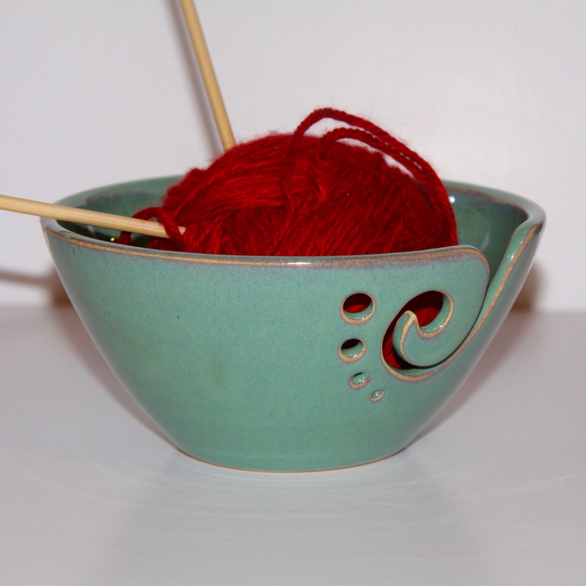Yarn Bowl / Knitting Bowl / Crochet Bowl / Sea Foam Green Yarn Etsy