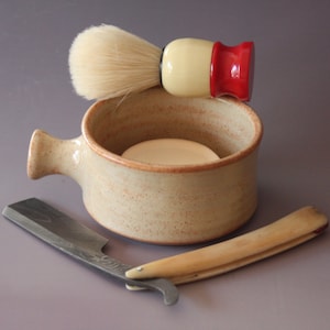 Ceramic Shaving Mug / Ridges for a Good Lather / Comfortable Handle / Made to Order