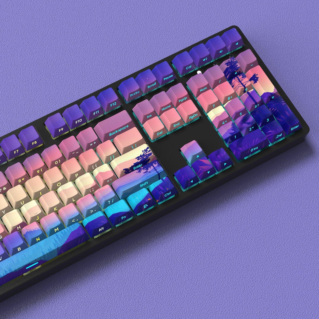 124 Keycaps Five-sided, PBT, Cherry Profile - Compatible With 68/75/84 ...