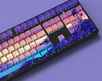 124 keycaps, vijfzijdig, PBT, kersenprofiel - compatibel met 68/75/84/87/96/104 custom keycap-set