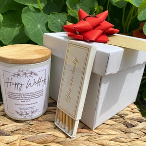 Wedding Gift Scented Apothecary Candle, Unique Personalised Wedding Gift for Couple, Bride