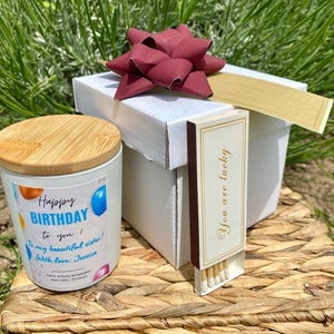 Happy Birthday Candle, Custom Birthday Candle Gift, Candle with sprinkles, Birthday Candle, Personalized candle gift. Birthday cake candle