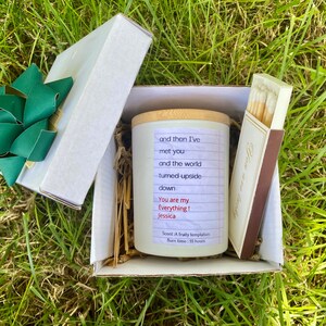 Personalised Tender Love Quote on Old Lined Paper Candle heart couple names Gift for her Valentines Day Christmas Birthday Wife Girlfriend