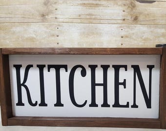 Kitchen Framed Farmhouse Decor. Wood Kitchen Sign. Wood Farmhouse Style Sign 7" x 17". Rustic Kitchen. Rustic Decor. Kitchen Decor. Modern