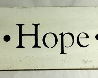 Faith-Hope-Love Primitive White Wood Sign, Inspirational Fence Board Sign