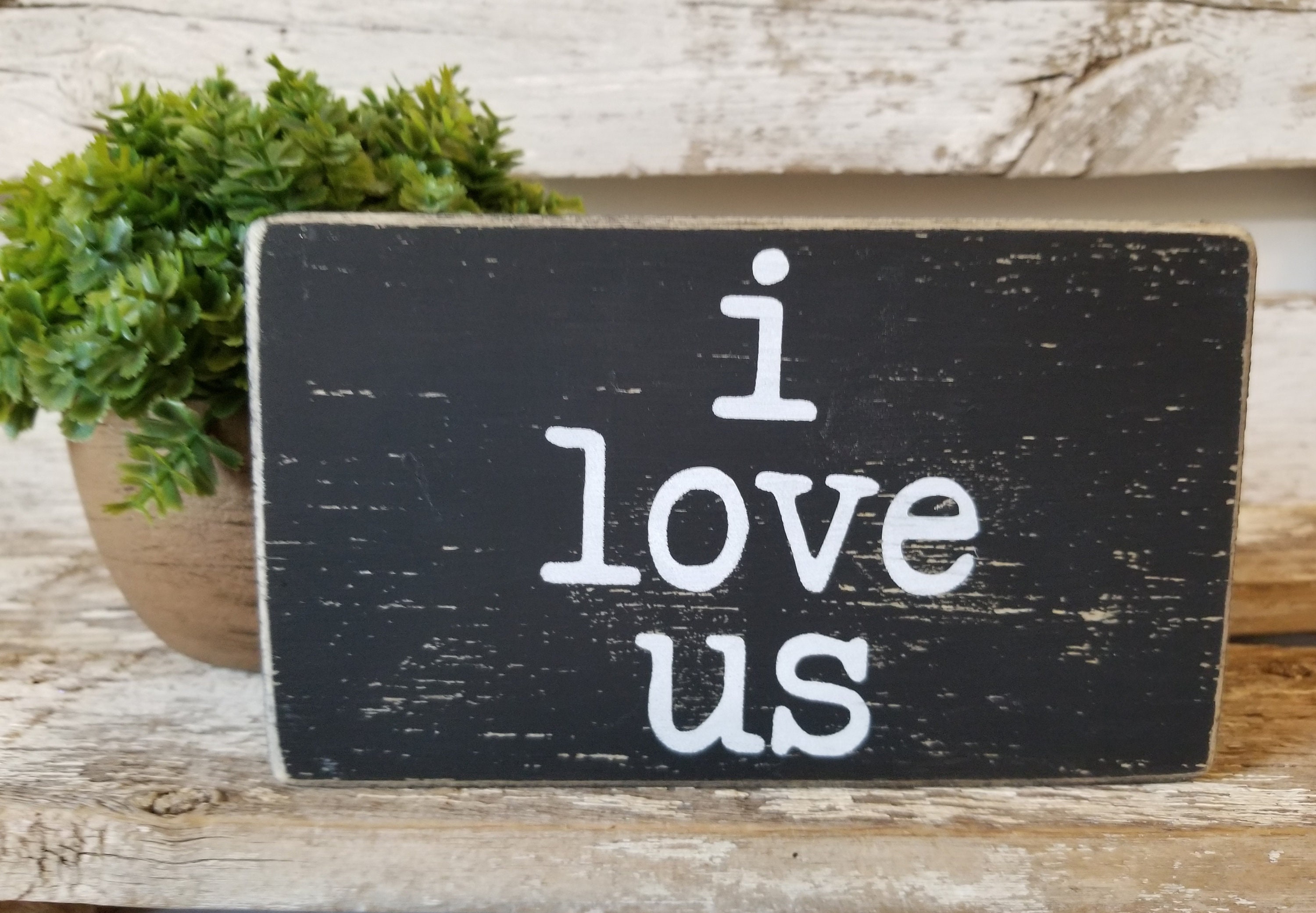 I Love Us 4 x 6 Mini Black Wood Sign Home Decor | Etsy