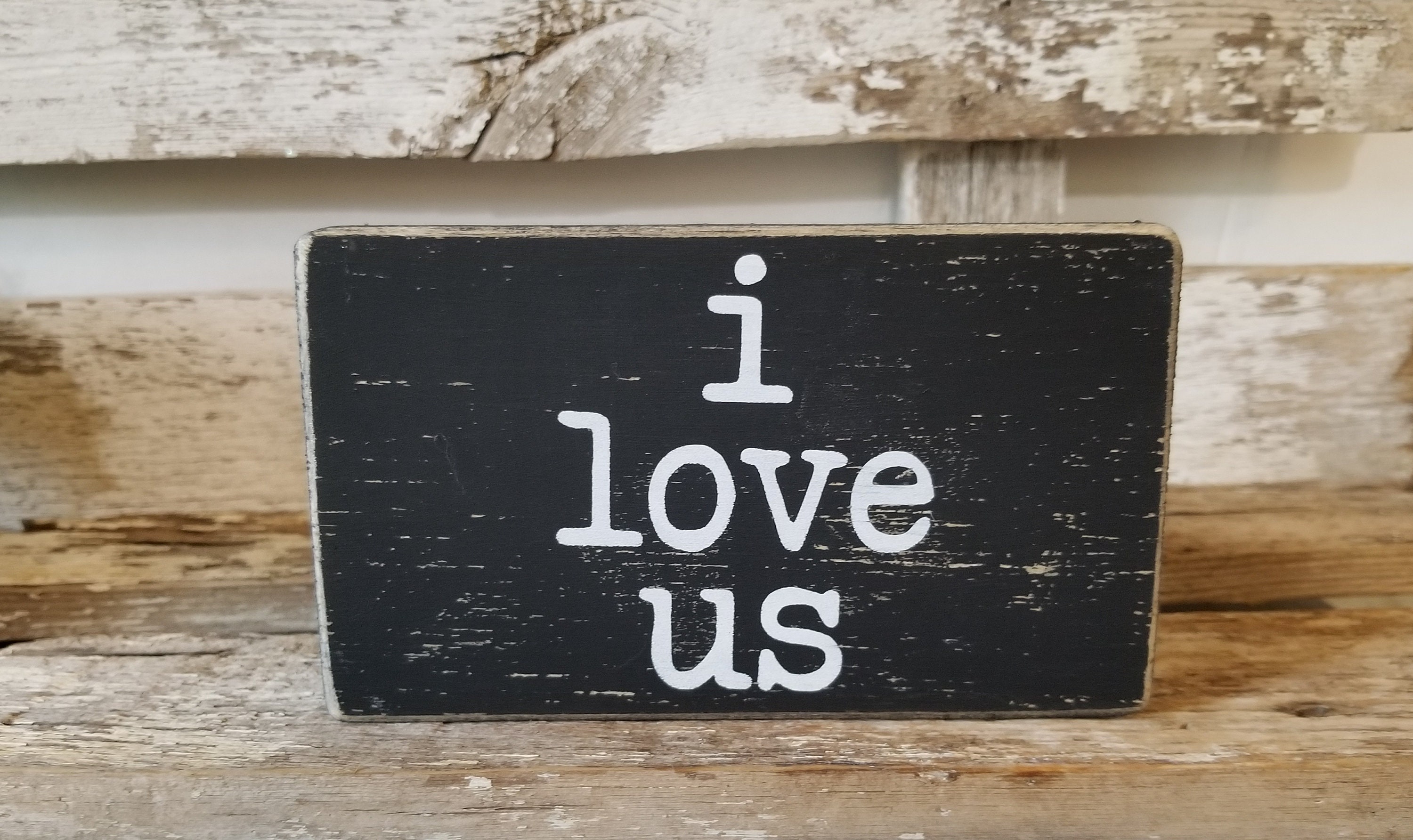 I Love Us 4 x 6 Mini Black Wood Sign Home Decor | Etsy