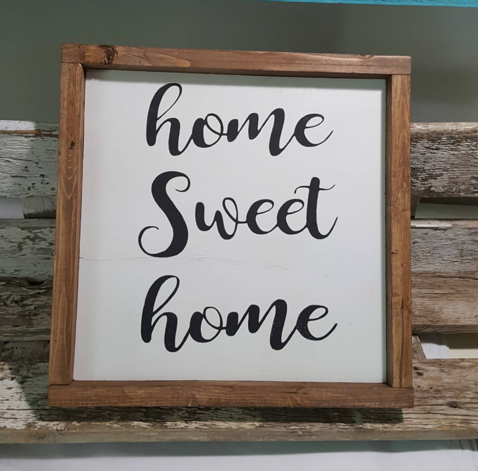 Home Sweet Home Framed Sign. Farmhouse Sign 12 X Etsy UK