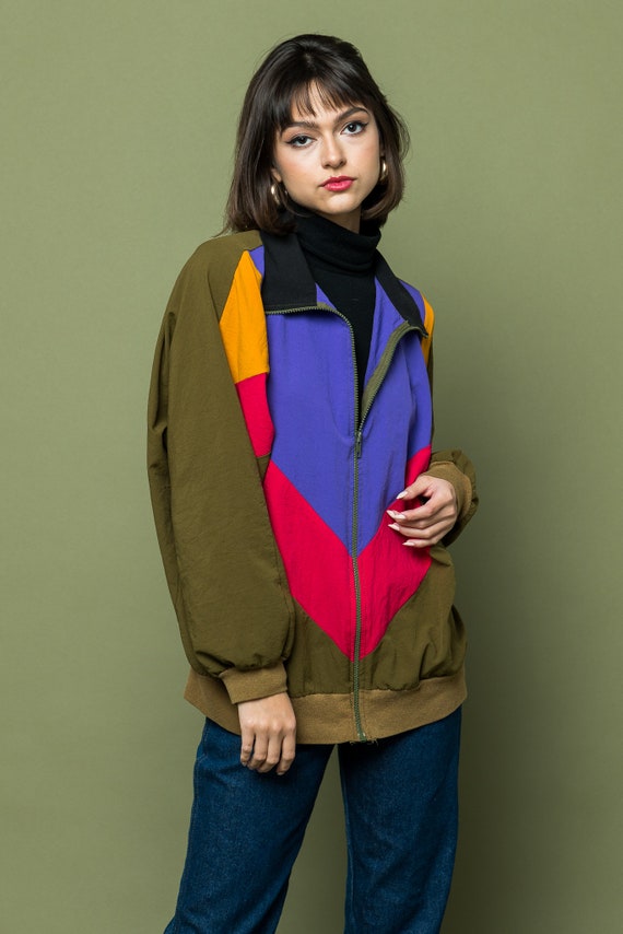 Vintage Windbreaker Jacket 1990s Colorblock 1990s