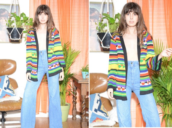 Vintage Rasta Rainbow Cardigan