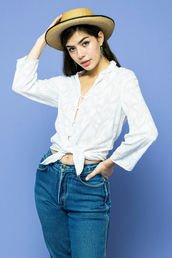 Vintage Summer White Blouse Valentino