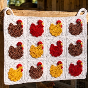 Farmhouse Egg Gathering Apron Crochet Pattern PDF  No Sew Chicken Pocket Apron Cottagecore Crochet Pattern