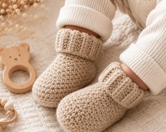 Easy Crochet Baby Booties Pattern PDF| DIY Baby Gift |  Beginner Friendly Baby Shoes | Instant Download