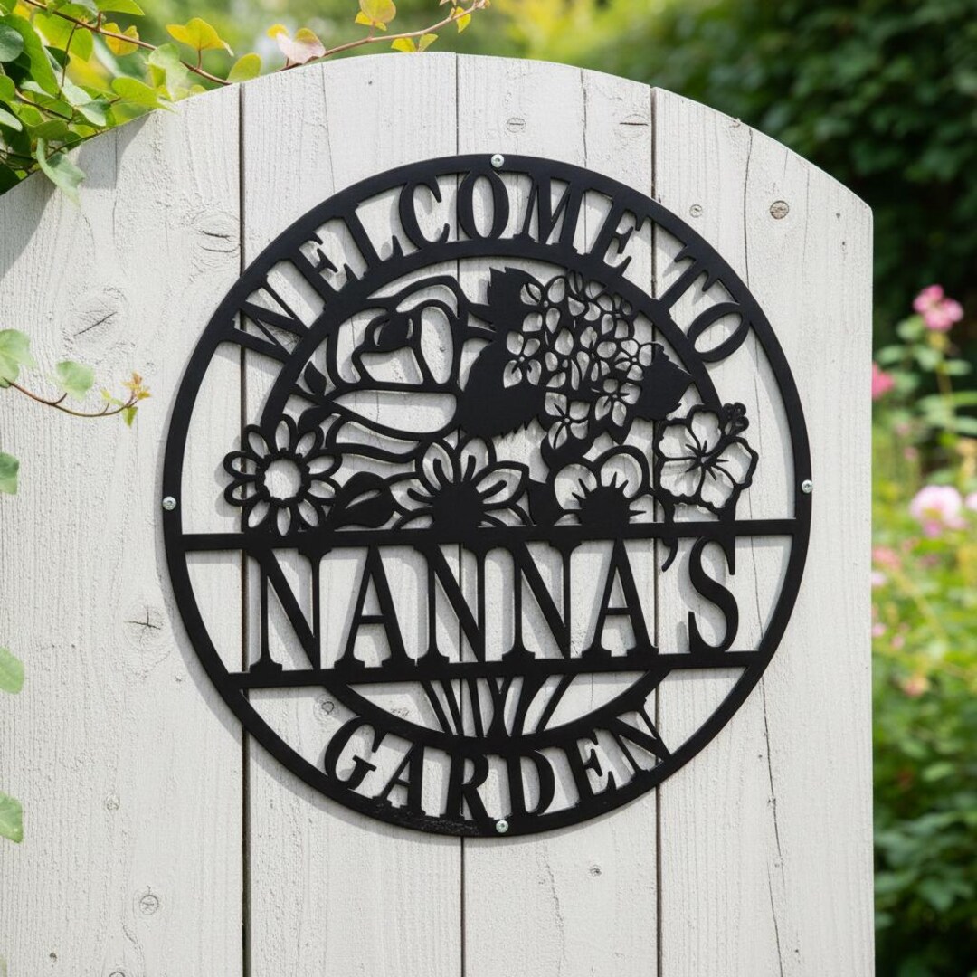 Personalized Metal Garden Sign, Custom Family Name,personalized Name ...