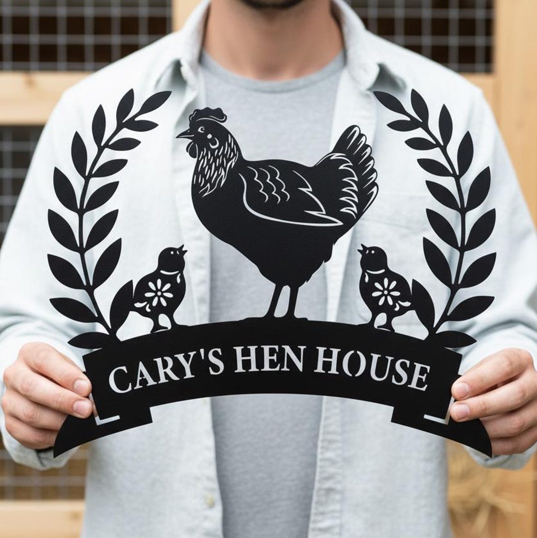 Hen Sign Personalized Chicken Metal Sign,farmhouse Rustic Hen Sign,hen House ...