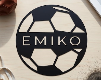 Custom Football Name Metal Sign, Sports Wall Decor,Soccer Name Wall Decor,Personalized Soccer Gift,Soccer Fan Wall Sign,Room Name Decor