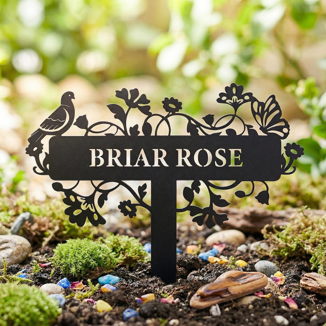 Stake Names Personalized Metal Garden Name Stake, Custom Floral Garden Sign,outdoor ...