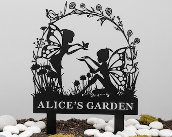 Personalized Metal Garden Name Stake, Custom Floral Garden Sign,Outdoor Garden Name Stake,Garden Gift Metal Stake,Custom Metal Sign