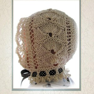 Lace Baby Bonnet Knitting Pattern PDF Victorian Shell Design Original Pattern - Etsy