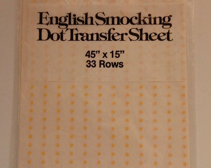 English Smocking Dot Transfer Sheet Yellow 1 Package Etsy