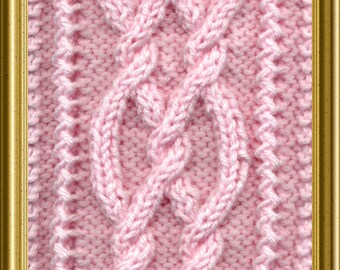 Knit Scarf Aran Cables Twist PDF knitting pattern