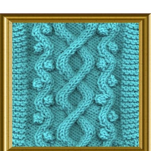 Aran Scarf Knitting pattern Wandering Path design PDF image 1